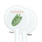 Tropical Leaves White Plastic 5.5" Stir Stick - Single Sided - Round - Front & Back