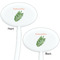 Tropical Leaves White Plastic 7" Stir Stick - Double Sided - Oval - Front & Back