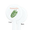 Tropical Leaves White Plastic 7" Stir Stick - Single Sided - Round - Front & Back