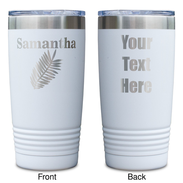Tropical Leaves White Polar Camel Tumbler - 20oz - Double Sided - Approval