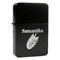 Tropical Leaves Windproof Lighters - Black - Front/Main