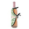 Tropical Leaves Wine Bottle Apron - DETAIL WITH CLIP ON NECK