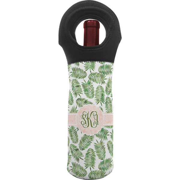 Custom Tropical Leaves Wine Tote Bag (Personalized)