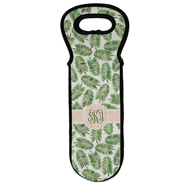 Custom Tropical Leaves Wine Tote Bag (Personalized)
