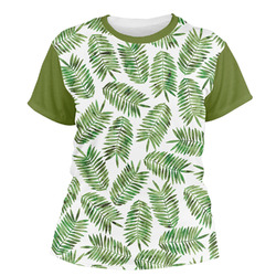 Tropical Leaves Women's Crew T-Shirt - Large