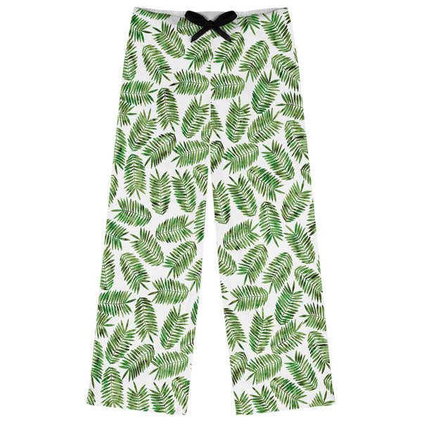 Custom Tropical Leaves Womens Pajama Pants - XL