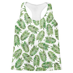 Tropical Leaves Womens Racerback Tank Top - 2X Large (Personalized)