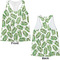 Tropical Leaves Womens Racerback Tank Tops - Medium - Front and Back