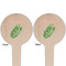 Tropical Leaves Wooden 4" Food Pick - Round - Double Sided - Front & Back