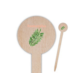Tropical Leaves Round Wooden Food Picks (Personalized)