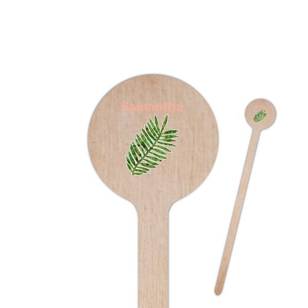 Custom Tropical Leaves Round Wooden Stir Sticks (Personalized)