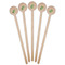 Tropical Leaves Wooden 6" Stir Stick - Round - Fan View