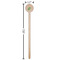 Tropical Leaves Wooden 7.5" Stir Stick - Round - Dimensions