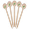 Tropical Leaves Wooden Food Pick - Oval - Fan View