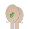 Tropical Leaves Wooden Food Pick - Oval - Single Sided - Front & Back