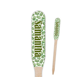Tropical Leaves Paddle Wooden Food Picks - Single Sided (Personalized)