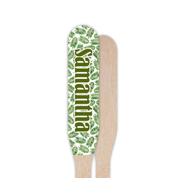 Tropical Leaves Wooden Food Pick - Paddle - Single Sided - Front & Back