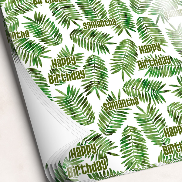 Custom Tropical Leaves Wrapping Paper Sheets - Single-Sided - 20" x 28" (Personalized)