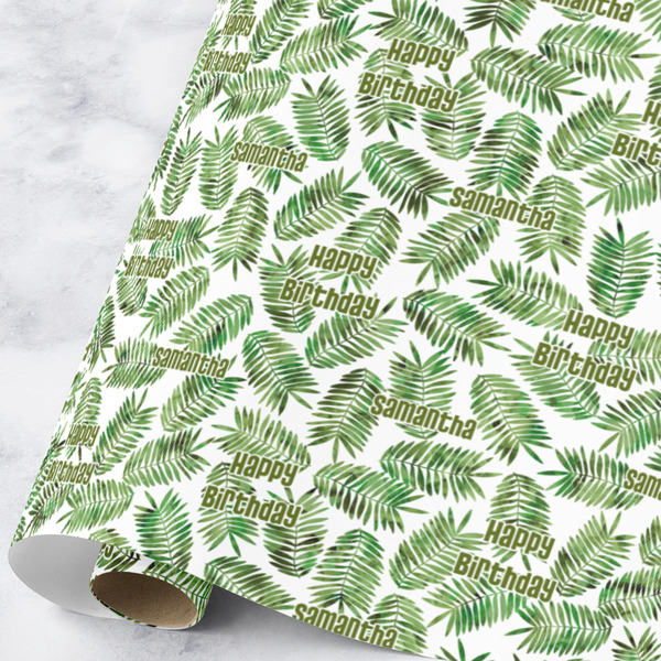 Custom Tropical Leaves Wrapping Paper Roll - Large (Personalized)