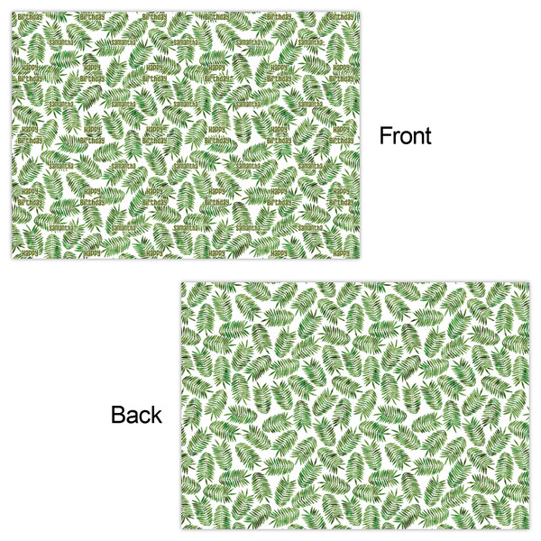 Tropical Leaves Wrapping Paper Sheet - Double Sided - Front & Back