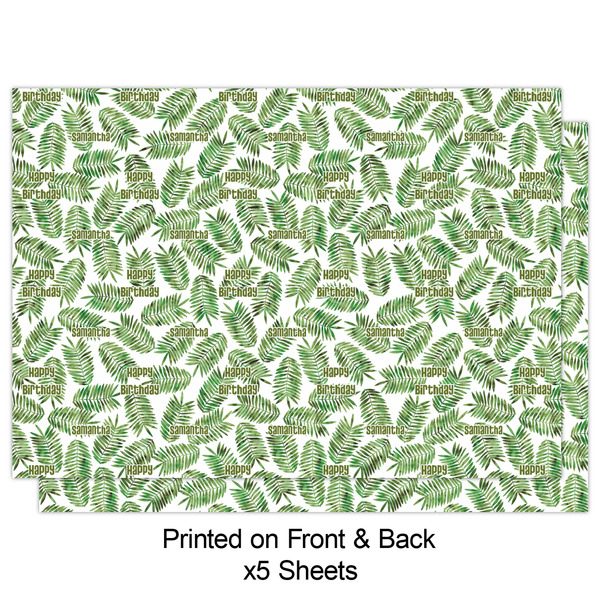 Tropical Leaves Wrapping Paper Sheet - Double Sided - Front