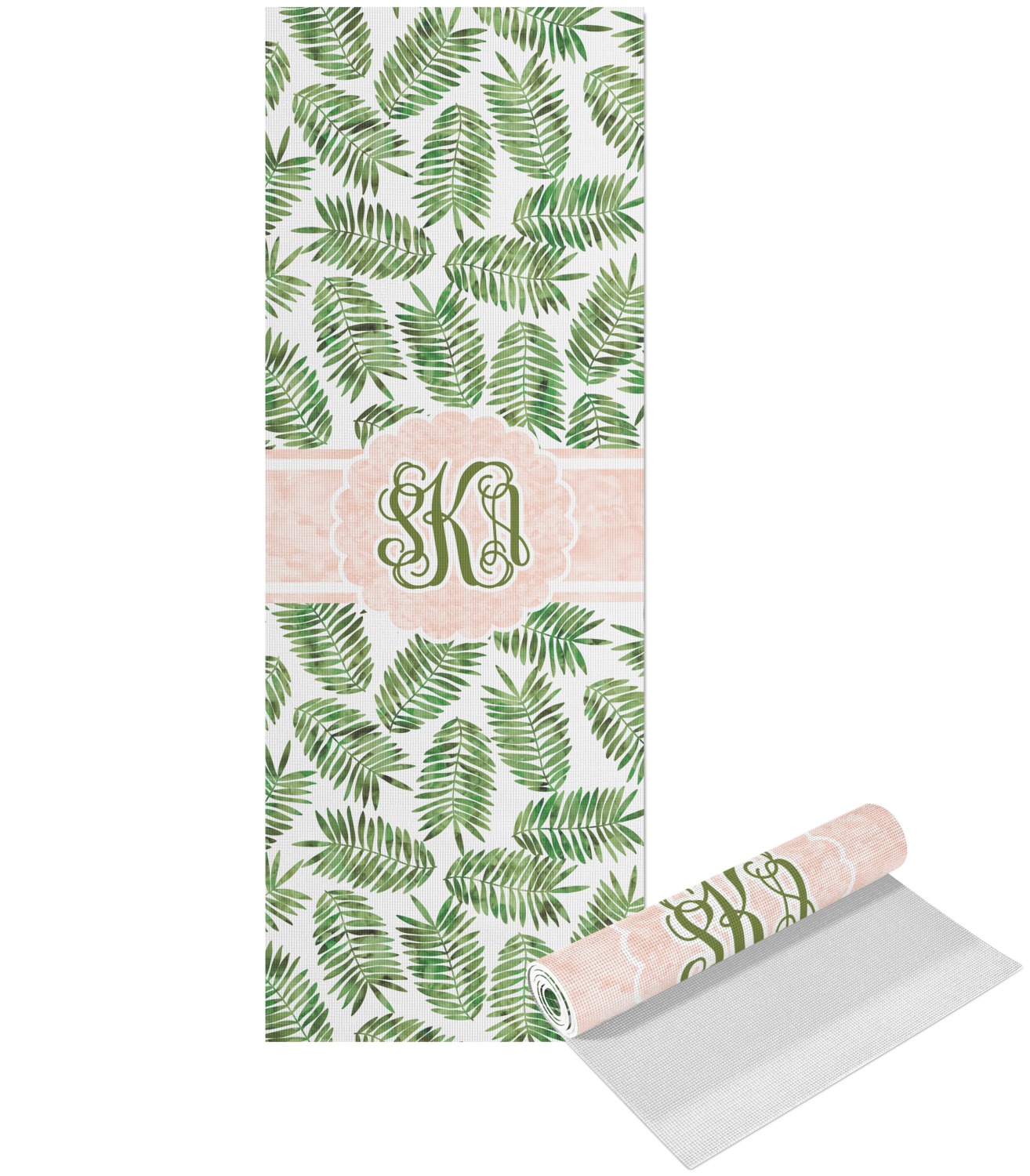 Tropical Leaves Yoga Mat Printed Front (Personalized) YouCustomizeIt