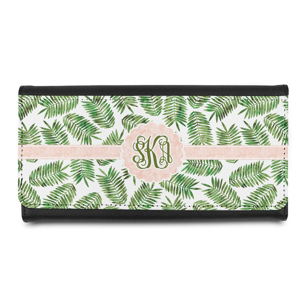 Custom Tropical Leaves Leatherette Ladies Wallet (Personalized)