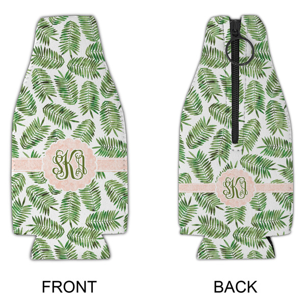 Tropical Leaves Zipper Bottle Cooler - APPROVAL