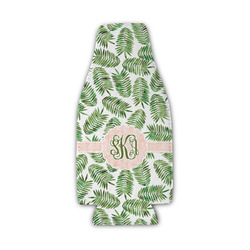Tropical Leaves Zipper Bottle Cooler (Personalized)