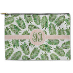Tropical Leaves Zipper Pouch - Large - 12.5"x8.5" (Personalized)