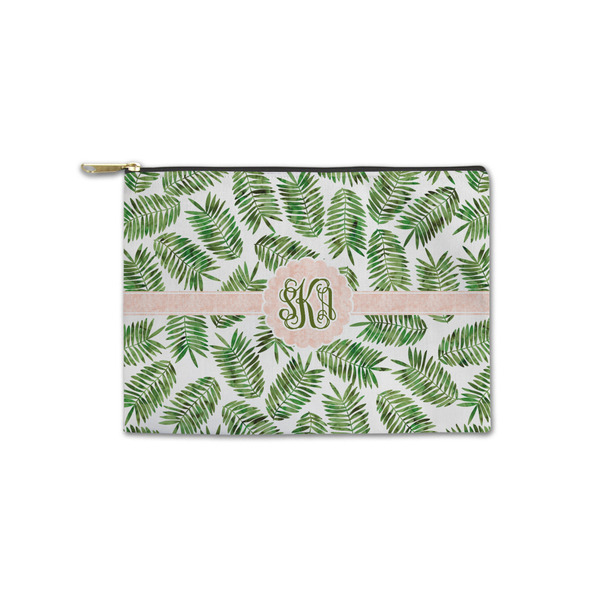 Custom Tropical Leaves Zipper Pouch - Small - 8.5"x6" (Personalized)
