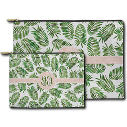 Tropical Leaves Zipper Pouch (Personalized)