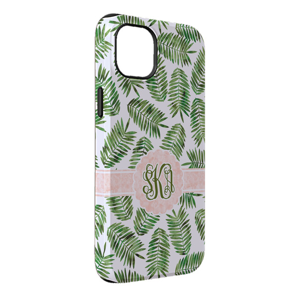 Custom Tropical Leaves iPhone Case - Rubber Lined - iPhone 14 Pro Max (Personalized)