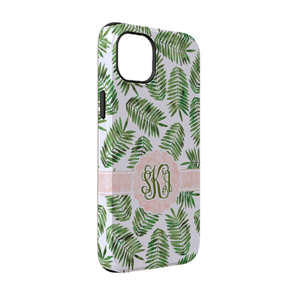 Custom Tropical Leaves iPhone Case - Rubber Lined - iPhone 14 Pro (Personalized)