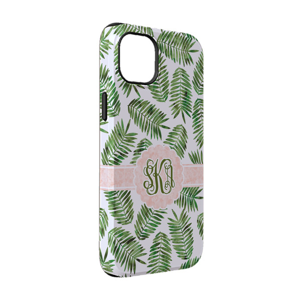 Custom Tropical Leaves iPhone Case - Rubber Lined - iPhone 14 (Personalized)