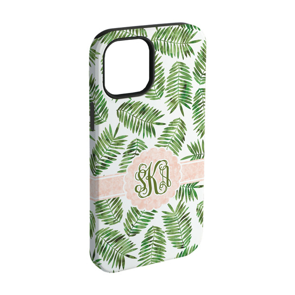 Custom Tropical Leaves iPhone Case - Rubber Lined - iPhone 15 Pro (Personalized)