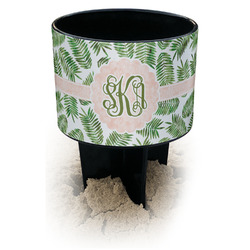 Tropical Leaves Black Beach Spiker Drink Holder (Personalized)