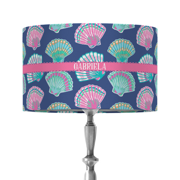 Preppy Sea Shells 12" Drum Lampshade - ON STAND (Fabric)