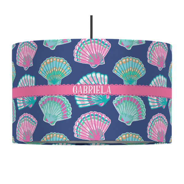 Preppy Sea Shells 12" Drum Lampshade - PENDANT (Fabric)