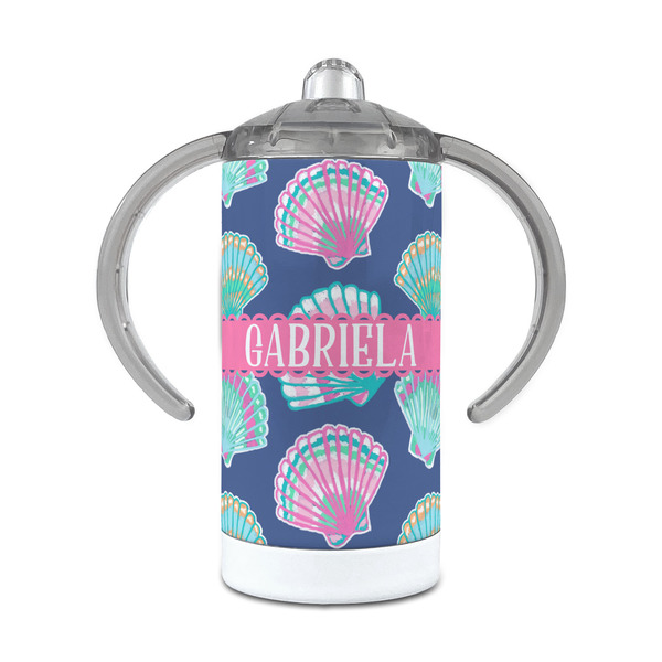 Custom Preppy Sea Shells 12 oz Stainless Steel Sippy Cup (Personalized)
