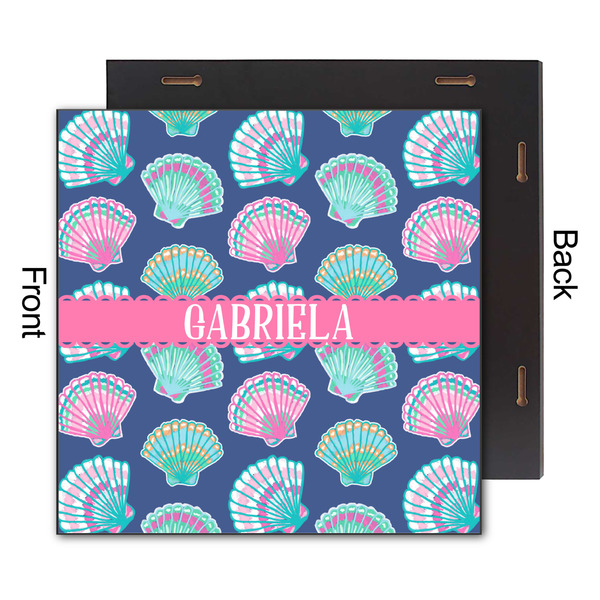 Preppy Sea Shells 12x12 Wood Print - Front & Back View