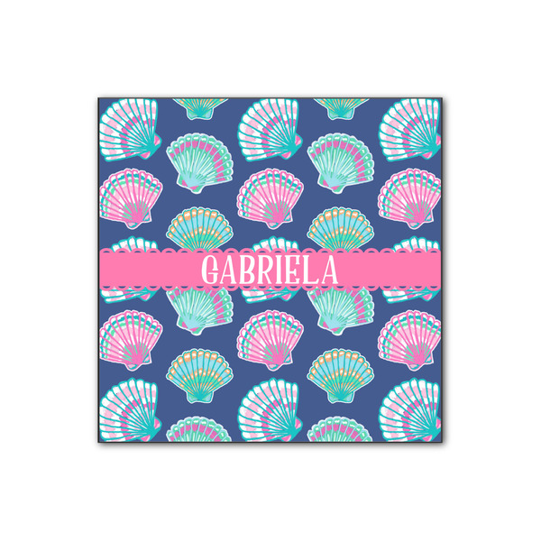 Custom Preppy Sea Shells Wood Print - 12x12 (Personalized)