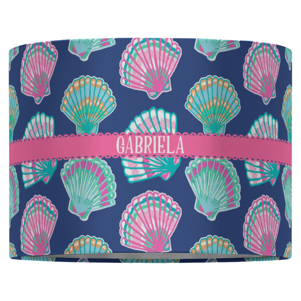 Preppy Sea Shells 16" Drum Lampshade - FRONT (Fabric)