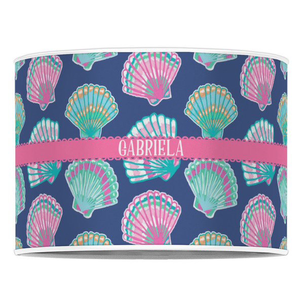 Preppy Sea Shells 16" Drum Lampshade - FRONT (Poly Film)