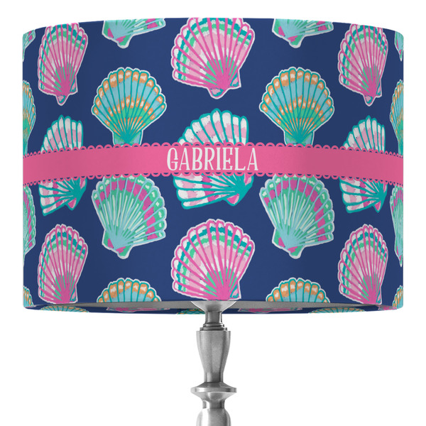 Custom Preppy Sea Shells 16" Drum Lamp Shade - Fabric (Personalized)