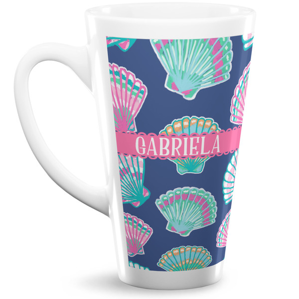 Custom Preppy Sea Shells Latte Mug (Personalized)