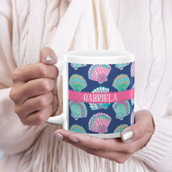 Preppy Sea Shells 20oz Coffee Mug - LIFESTYLE