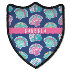 Preppy Sea Shells Iron On Shield Patch B w/ Name or Text