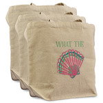 Preppy Sea Shells Reusable Cotton Grocery Bags - Set of 3 (Personalized)