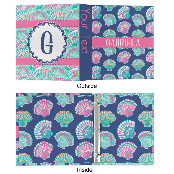 Preppy Sea Shells 3 Ring Binders - Full Wrap - 1" - APPROVAL